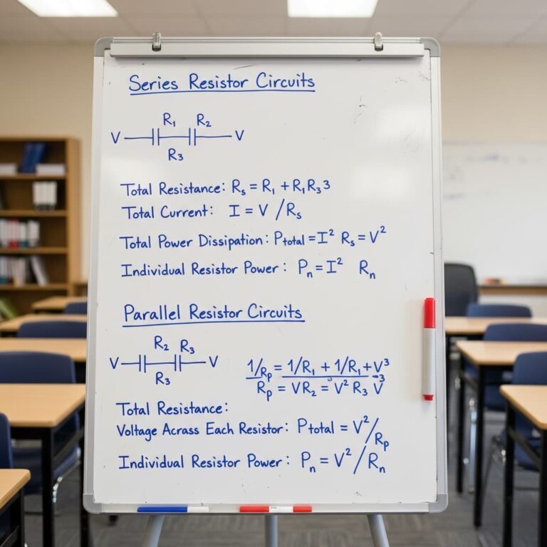 فرمول توان تلفاتی مقاومت‌های سری و موازی برای مدارهای الکتریکی دقیق.