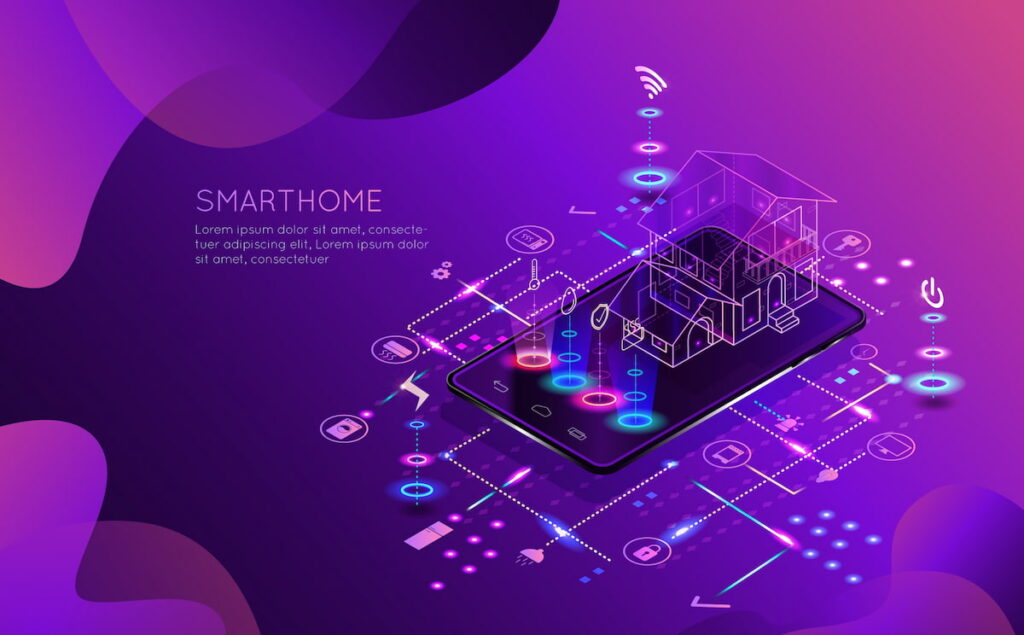 تصویر خانه هوشمند مبتنی بر اینترنت اشیا و کاربردهای IoT
