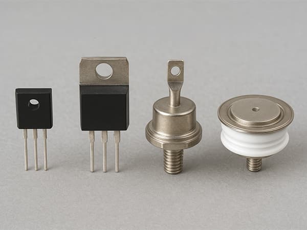 انواع تریستور شامل SCR، GTO، TRIAC و DIAC به همراه کاربردها و ویژگی‌های فنی آن‌ها در مدارهای قدرت و الکترونیک صنعتی