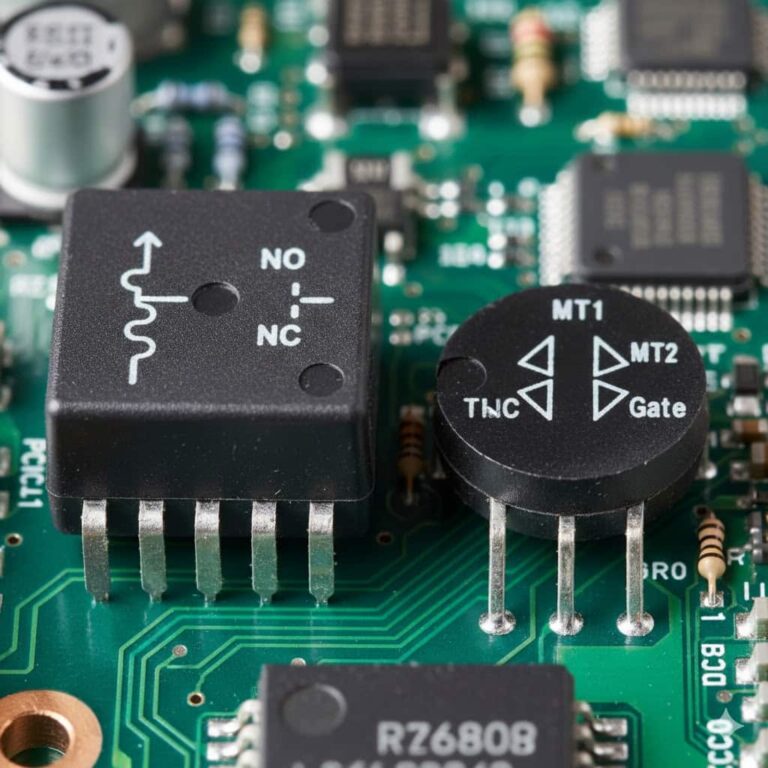 علائم روی رله و ترایاک BT136